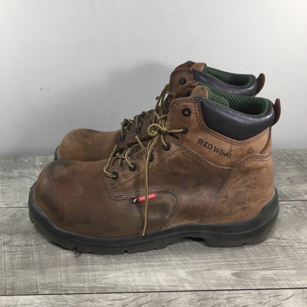 Red Wing Shoes Rustic Brown Leather Boots - Picture 5 of 10